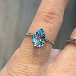 Natural Blue Topaz Ring